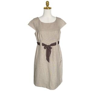 Studio 1 Women’s Beige Empire Waist Cap Sleeve Office Career Dress Size 10P